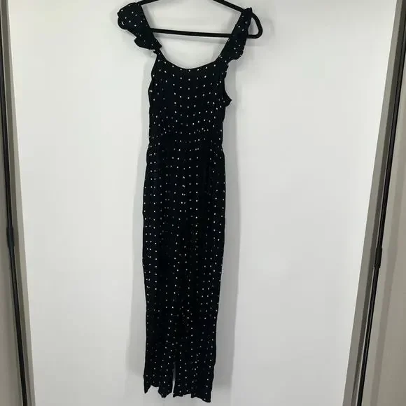 Madewell Ruffle-Front Wrap Jumpsuit in Grid Dot - Picture 6 of 9